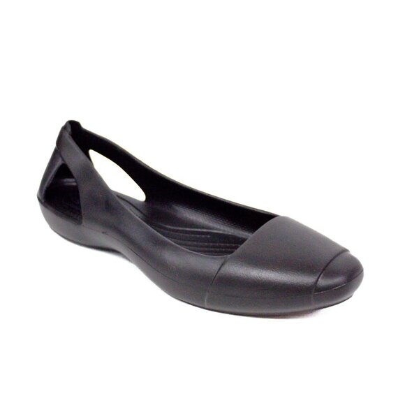 Crocs Sloane Black Ballet Flats Women's Size 8 - Picture 1 of 9